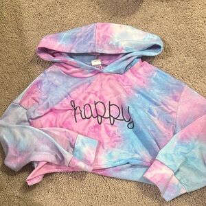 SHEIN Pink and Blue Tie-Dye Hoodie